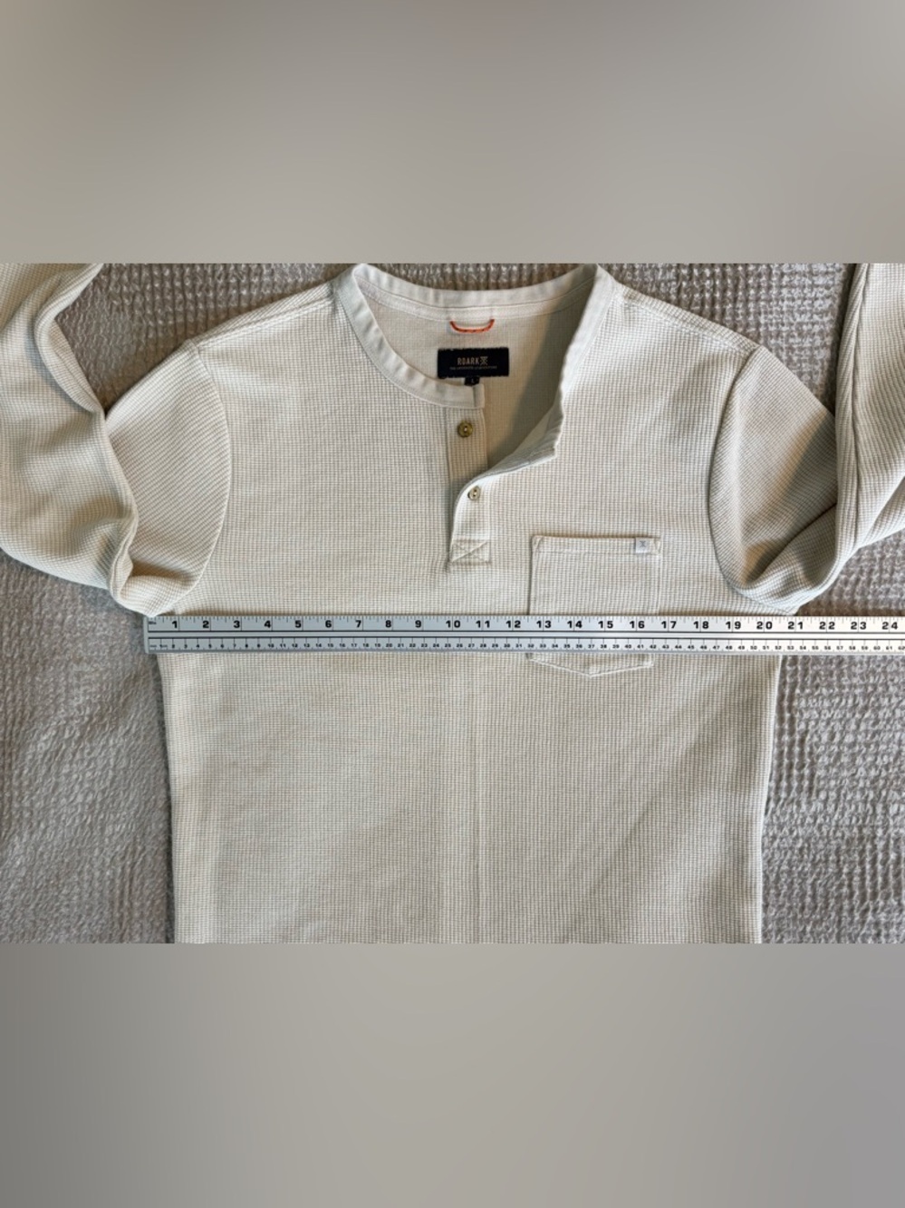 EUC 💥 Roark Men’s Companion Waffle Henley L Cream Thermal Long Sleeve - Picture 5 of 10